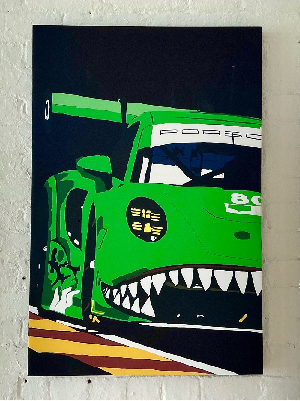 Green Racing Car Art Print